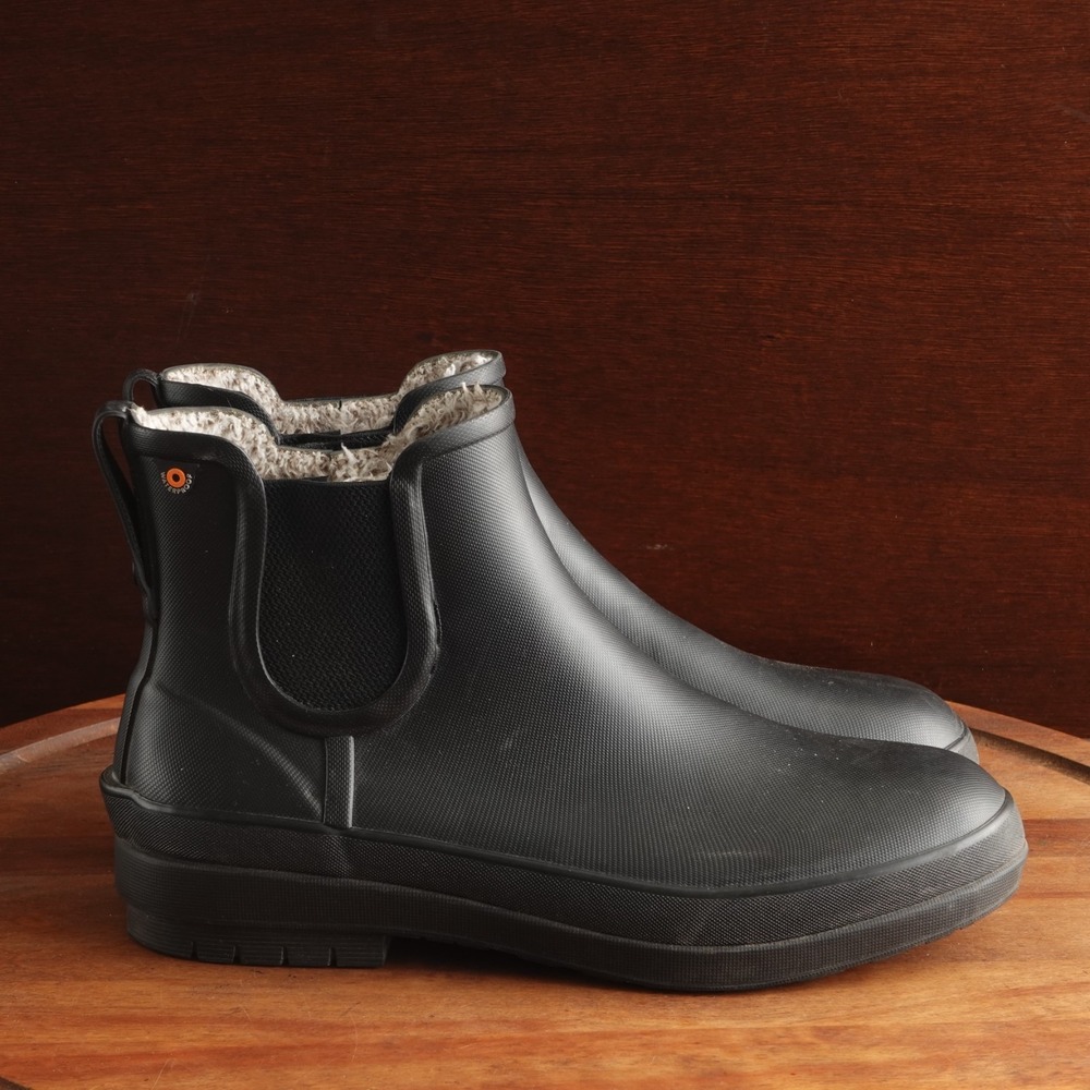 Bogs Rain Boots Women SZ 9 BLK Amanda II Chelsea Waterproof Garden Chore Utility